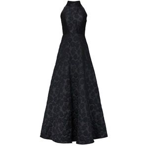 ISO Monique Lhuillier High Neck Jacquard Gown